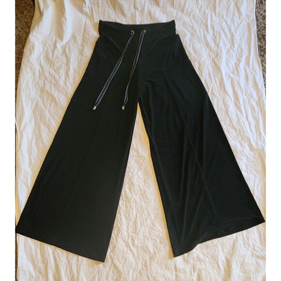 Joseph Ribkoff Women  Black Wide Leg Trousers Pull On Pants Y2k Workwear Sz 4 - Picture 1 of 8